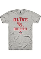 Bobbi Olive  Ohio State Buckeyes Ash Rally NIL Sport Icon Short Sleeve T Shirt