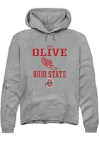 Bobbi Olive  Rally Ohio State Buckeyes Mens Graphite NIL Sport Icon Long Sleeve Hoodie