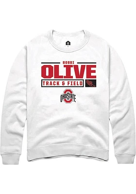 Bobbi Olive Rally Ohio State Buckeyes Mens NIL Stacked Box Long Sleeve Crew Sweatshirt