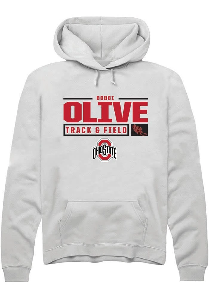 Bobbi Olive Rally Ohio State Buckeyes Mens NIL Stacked Box Long Sleeve Hoodie
