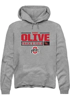 Bobbi Olive  Rally Ohio State Buckeyes Mens Graphite NIL Stacked Box Long Sleeve Hoodie