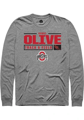 Bobbi Olive  Ohio State Buckeyes Graphite Rally NIL Stacked Box Long Sleeve T Shirt