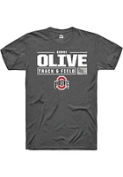 Bobbi Olive  Ohio State Buckeyes Dark Grey Rally NIL Stacked Box Short Sleeve T Shirt
