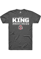 Dakota King  Ohio State Buckeyes Dark Grey Rally NIL Stacked Box Short Sleeve T Shirt