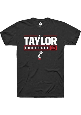 D.J. Taylor Cincinnati Bearcats Rally NIL Stacked Box Short Sleeve T Shirt