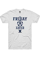 Kate Friday  Xavier Musketeers White Rally NIL Sport Icon Short Sleeve T Shirt