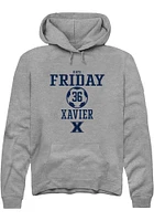 Kate Friday  Rally Xavier Musketeers Mens Graphite NIL Sport Icon Long Sleeve Hoodie