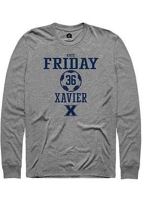 Kate Friday  Xavier Musketeers Graphite Rally NIL Sport Icon Long Sleeve T Shirt