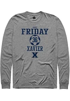 Kate Friday  Xavier Musketeers Graphite Rally NIL Sport Icon Long Sleeve T Shirt