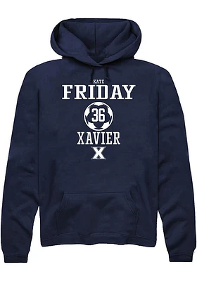 Kate Friday  Rally Xavier Musketeers Mens Navy Blue NIL Sport Icon Long Sleeve Hoodie