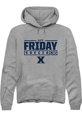 Kate Friday  Rally Xavier Musketeers Mens Graphite NIL Stacked Box Long Sleeve Hoodie