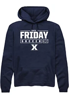 Kate Friday  Rally Xavier Musketeers Mens Navy Blue NIL Stacked Box Long Sleeve Hoodie