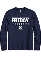 Kate Friday  Xavier Musketeers Navy Blue Rally NIL Stacked Box Long Sleeve T Shirt