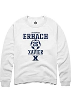 Samantha Erbach  Rally Xavier Musketeers Mens White NIL Sport Icon Long Sleeve Crew Sweatshirt