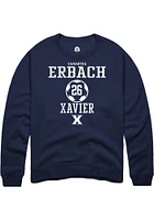 Samantha Erbach  Rally Xavier Musketeers Mens Navy Blue NIL Sport Icon Long Sleeve Crew Sweatshi..