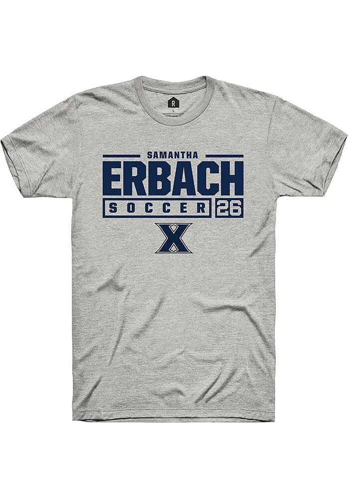 Samantha Erbach  Xavier Musketeers Ash Rally NIL Stacked Box Short Sleeve T Shirt