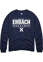 Samantha Erbach  Rally Xavier Musketeers Mens Navy Blue NIL Stacked Box Long Sleeve Crew Sweatsh..