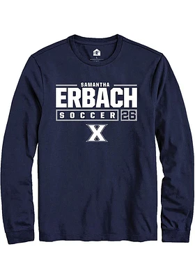 Samantha Erbach  Xavier Musketeers Navy Blue Rally NIL Stacked Box Long Sleeve T Shirt