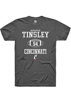 Dartanyan Tinsley  Cincinnati Bearcats Dark Grey Rally NIL Sport Icon Short Sleeve T Shirt