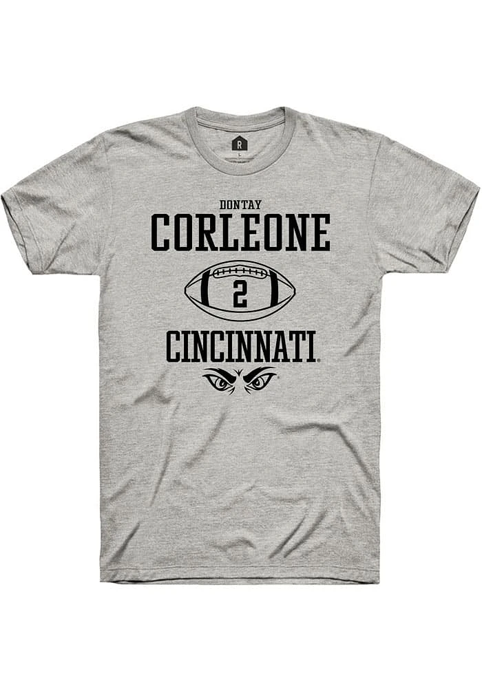 Dontay Corleone  Cincinnati Bearcats Ash Rally NIL Sport Icon Short Sleeve T Shirt