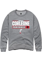 Dontay Corleone  Rally Cincinnati Bearcats Mens Graphite NIL Stacked Box Long Sleeve Crew Sweatshi..