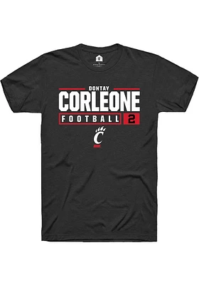 Dontay Corleone Cincinnati Bearcats Rally NIL Stacked Box Short Sleeve T Shirt