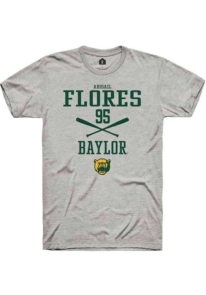 Abigail Flores Baylor Bears Ash Rally NIL Sport Icon Short Sleeve T Shirt