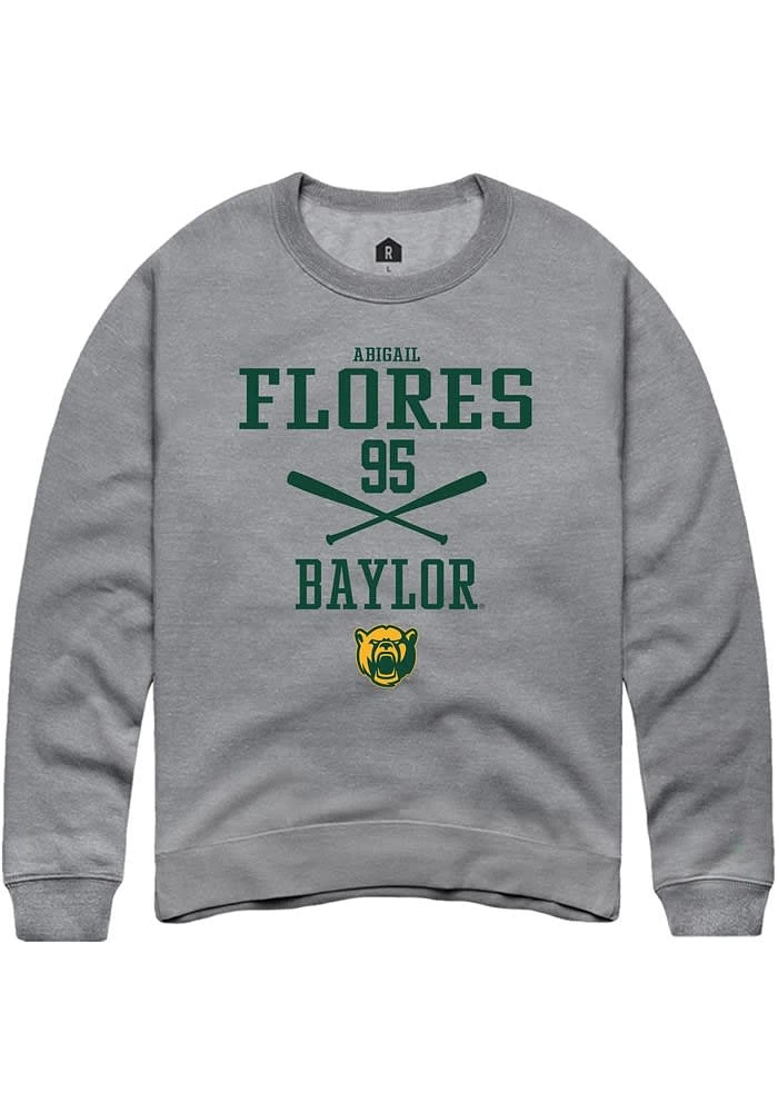 Abigail Flores Rally Baylor Bears Mens Graphite NIL Sport Icon Long Sleeve Crew Sweatshirt