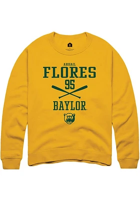 Abigail Flores  Rally Baylor Bears Mens Gold NIL Sport Icon Long Sleeve Crew Sweatshirt