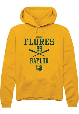 Abigail Flores  Rally Baylor Bears Mens Gold NIL Sport Icon Long Sleeve Hoodie