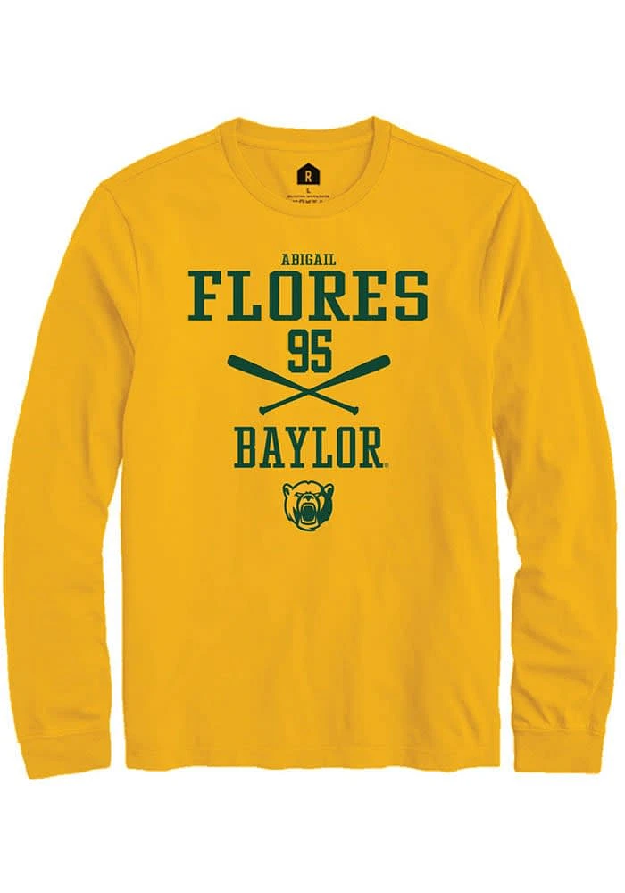 Abigail Flores Baylor Bears Gold Rally NIL Sport Icon Long Sleeve T Shirt