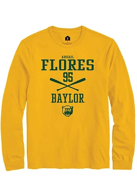 Abigail Flores  Baylor Bears Gold Rally NIL Sport Icon Long Sleeve T Shirt