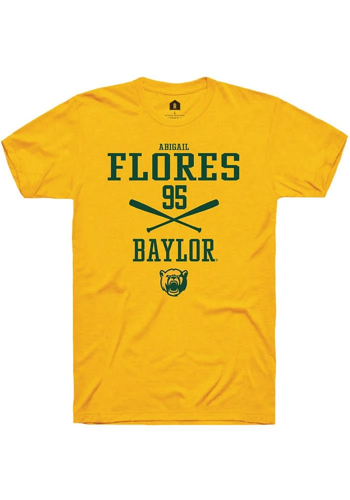 Abigail Flores Baylor Bears Gold Rally NIL Sport Icon Short Sleeve T Shirt