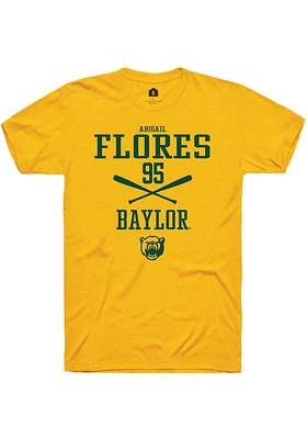 Abigail Flores  Baylor Bears Gold Rally NIL Sport Icon Short Sleeve T Shirt