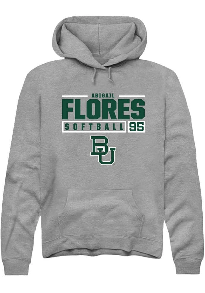 Abigail Flores Rally Baylor Bears Mens Graphite NIL Stacked Box Long Sleeve Hoodie