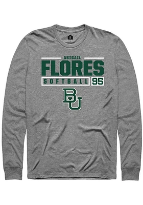 Abigail Flores  Baylor Bears Graphite Rally NIL Stacked Box Long Sleeve T Shirt
