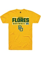 Abigail Flores  Baylor Bears Gold Rally NIL Stacked Box Short Sleeve T Shirt