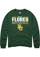 Abigail Flores  Rally Baylor Bears Mens Green NIL Stacked Box Long Sleeve Crew Sweatshirt