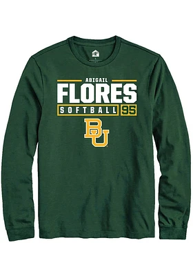 Abigail Flores  Baylor Bears Green Rally NIL Stacked Box Long Sleeve T Shirt