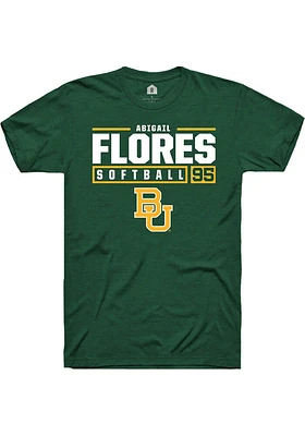 Abigail Flores  Baylor Bears Green Rally NIL Stacked Box Short Sleeve T Shirt