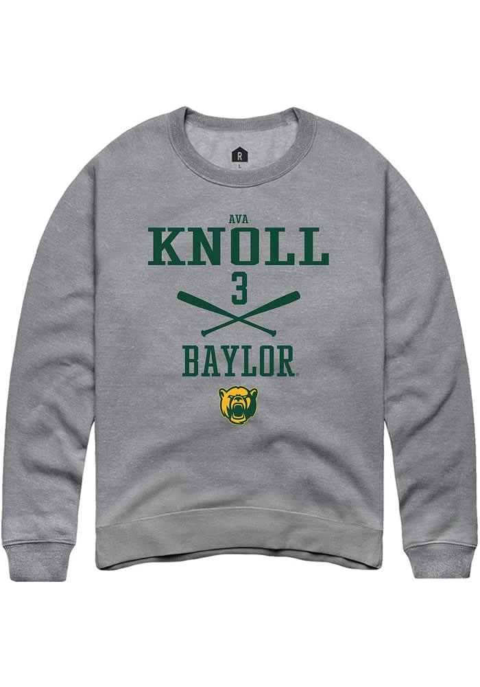 Ava Knoll Rally Baylor Bears Mens Graphite NIL Sport Icon Long Sleeve Crew Sweatshirt
