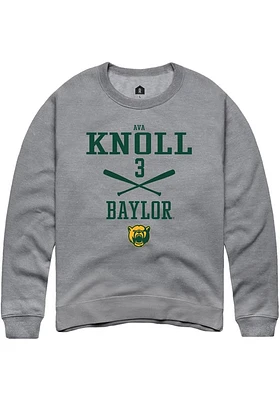 Ava Knoll  Rally Baylor Bears Mens Graphite NIL Sport Icon Long Sleeve Crew Sweatshirt