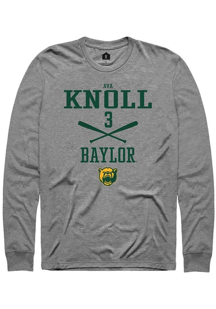 Ava Knoll Baylor Bears Graphite Rally NIL Sport Icon Long Sleeve T Shirt