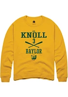 Ava Knoll  Rally Baylor Bears Mens Gold NIL Sport Icon Long Sleeve Crew Sweatshirt