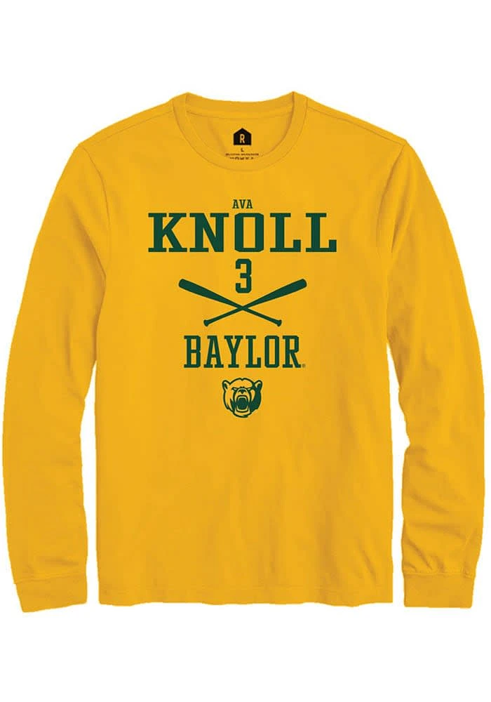 Ava Knoll Baylor Bears Gold Rally NIL Sport Icon Long Sleeve T Shirt