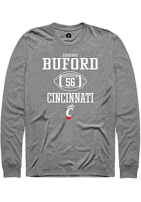 Deondre Buford  Cincinnati Bearcats Graphite Rally NIL Sport Icon Long Sleeve T Shirt