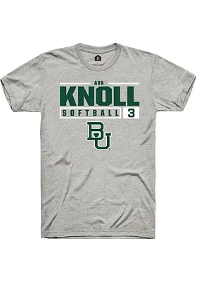 Ava Knoll  Baylor Bears Ash Rally NIL Stacked Box Short Sleeve T Shirt