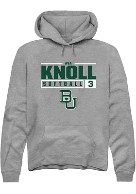 Ava Knoll  Rally Baylor Bears Mens Graphite NIL Stacked Box Long Sleeve Hoodie