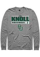 Ava Knoll  Baylor Bears Graphite Rally NIL Stacked Box Long Sleeve T Shirt