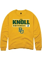 Ava Knoll  Rally Baylor Bears Mens Gold NIL Stacked Box Long Sleeve Crew Sweatshirt